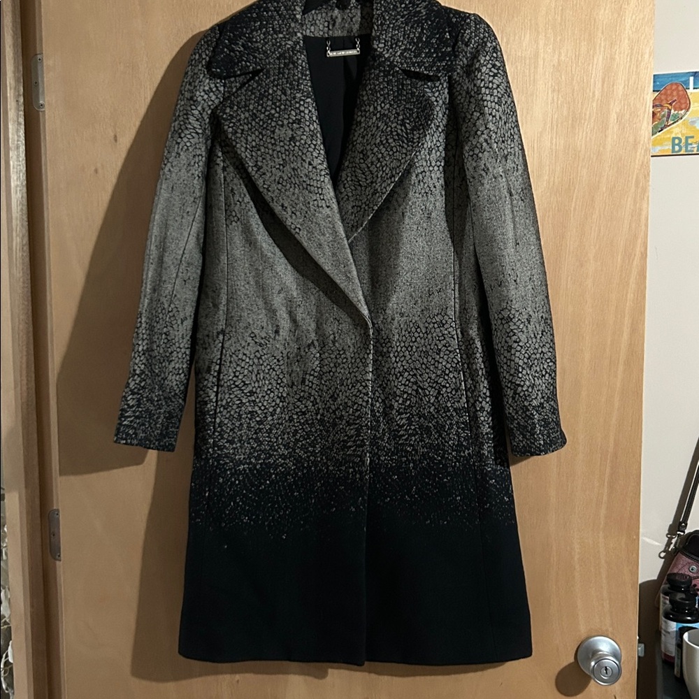 Diane Von Furstenberg Elegant Black and Gray Women's Coat - Picture 3 of 11